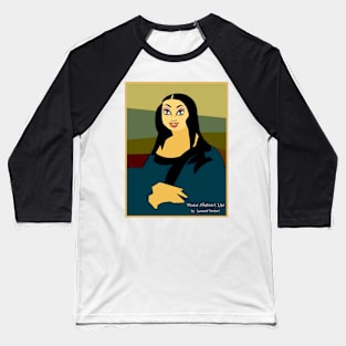 Mona Abstract Lisa Whimsical Print Baseball T-Shirt